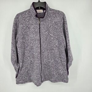 Stan Herman Womens XL Full Zip Fleece Jacket Purple Heather Comfort